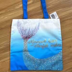 NWT Mermaid Kisses & Starfish Wishes Tote Bag